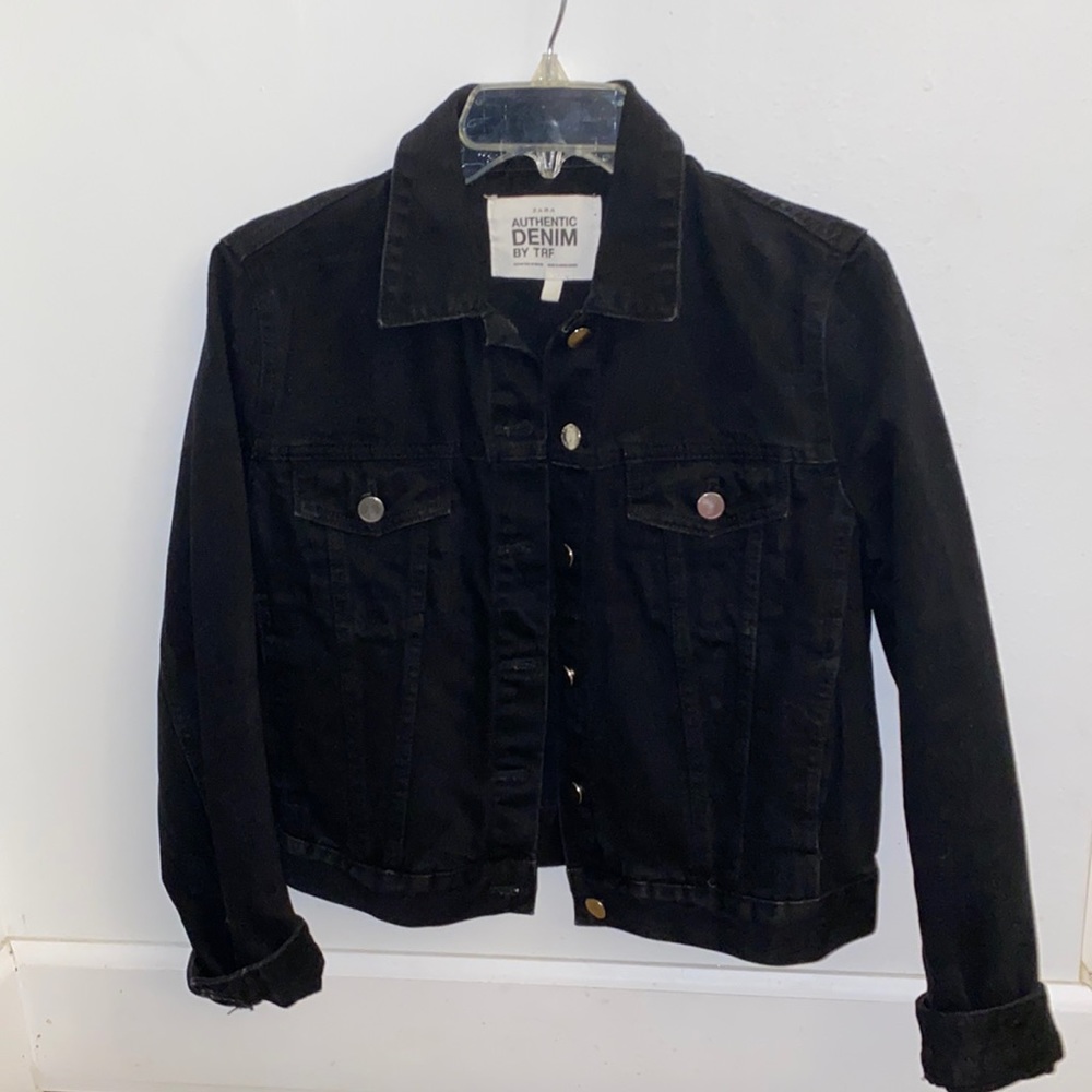 Zara black denim jacket size M